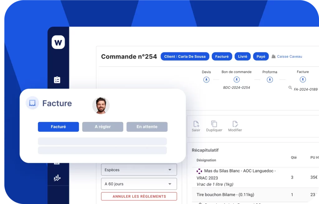 Logiciel de facturation pour domaine viticole