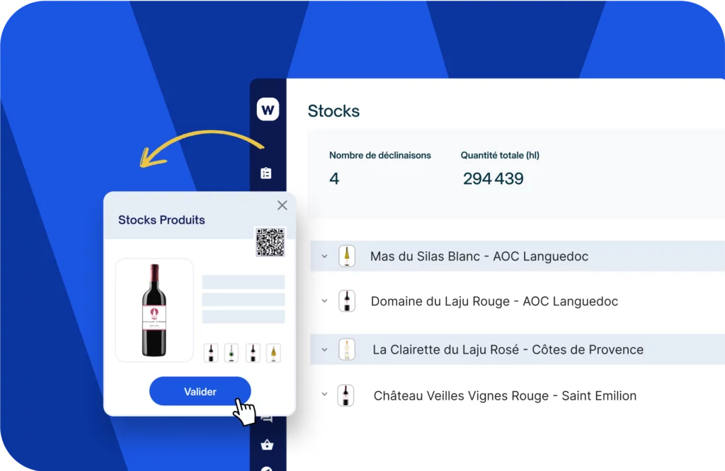 Logiciel de gestion des stocks pour domaine viticole - déclaration de prodouanes