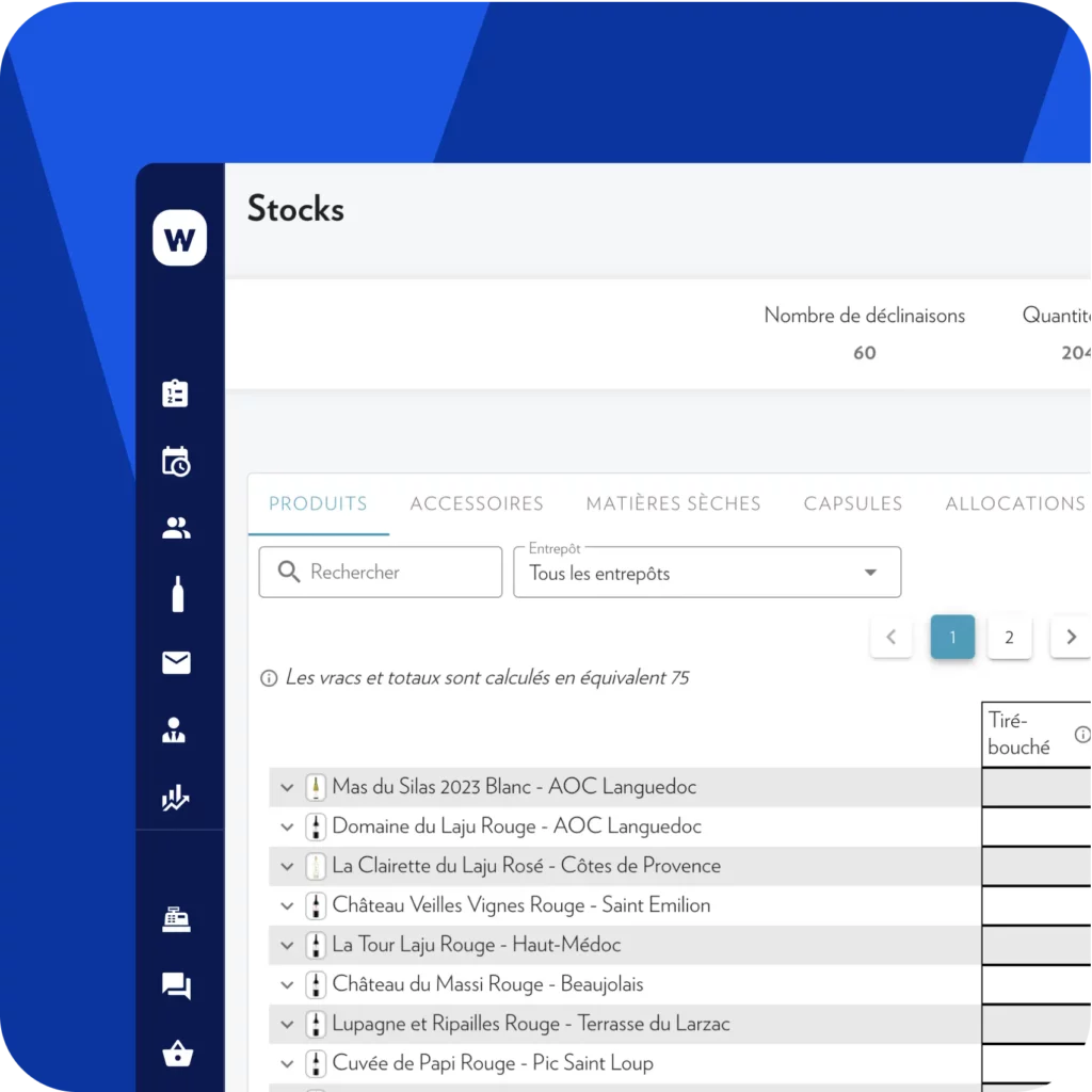 Logiciel de gestion des stocks pour domaine viticole