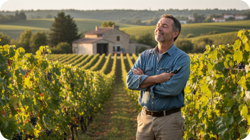 Vigneron serein dans ses vignes grâce à Wineriz.