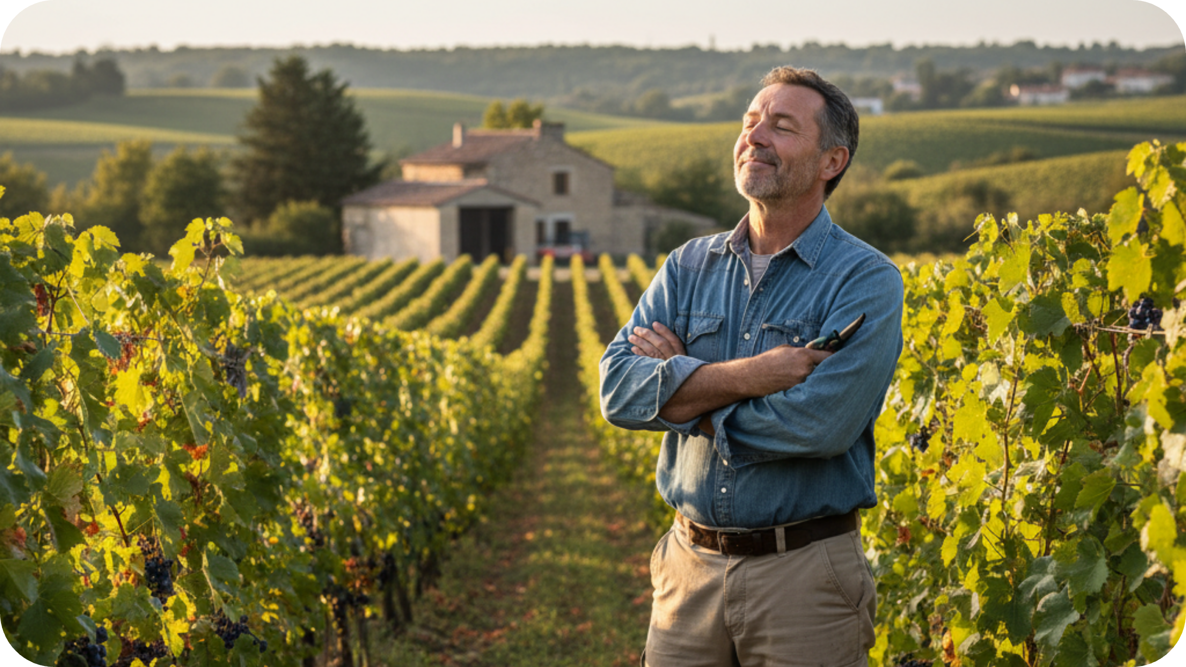Vigneron serein dans ses vignes grâce à Wineriz.