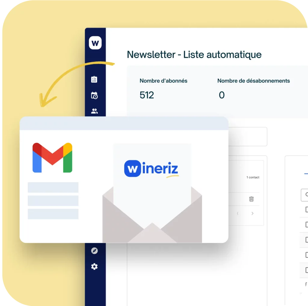 Wineriz vous permet de gérer vos newsletters