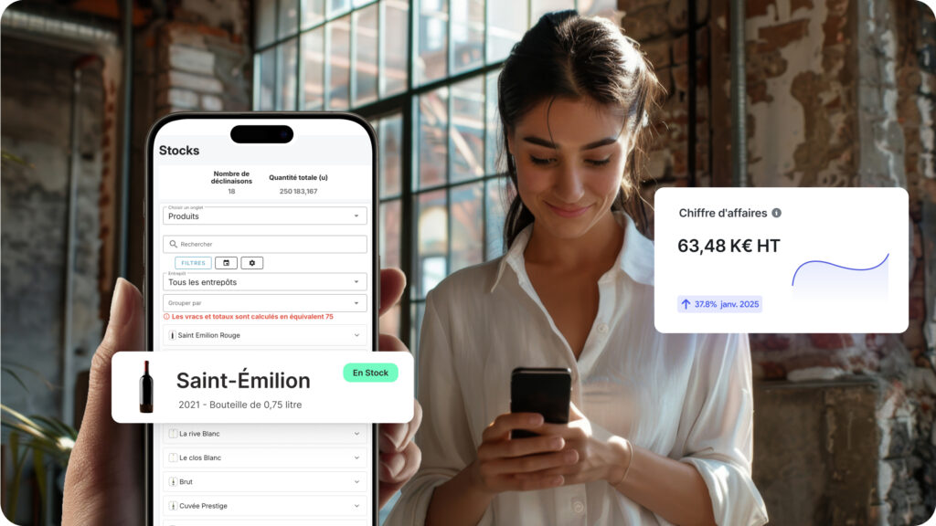 Interface Wineriz sur ordinateur et mobile