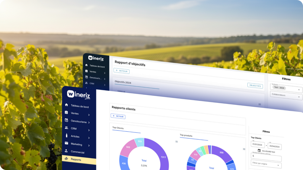 Interface CRM Wineriz appliquée au Domaine Comte Senard