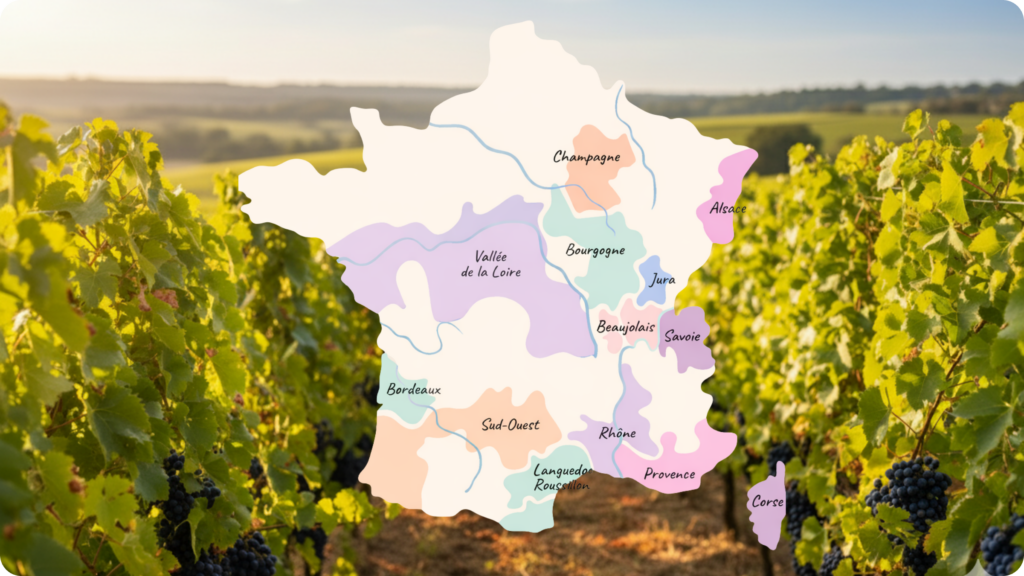 Carte des grands crus classés en France par région