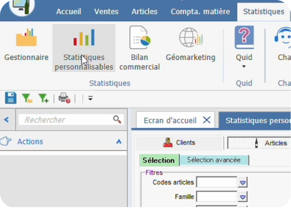 Capture d'écran de l'onglet factures dans Isavigne
