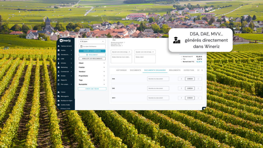 Génération automatique d'un DAE depuis l'interface Wineriz connectée à GAMMA2 — logiciel DAE viticulteur | Wineriz